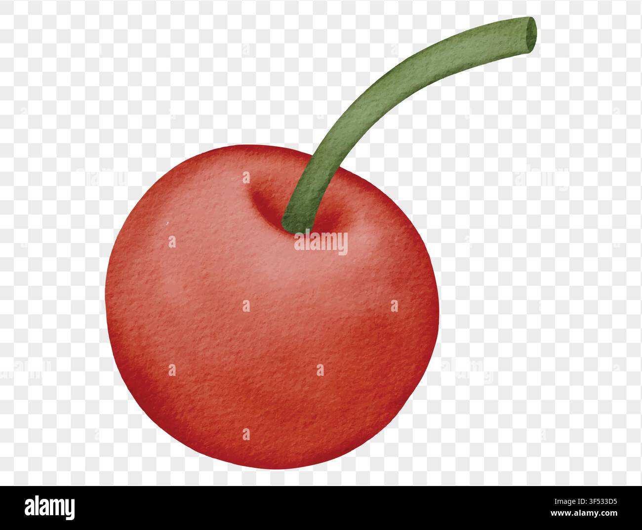 Watercolor red cherry fruit illustration vector. Stock Vector
