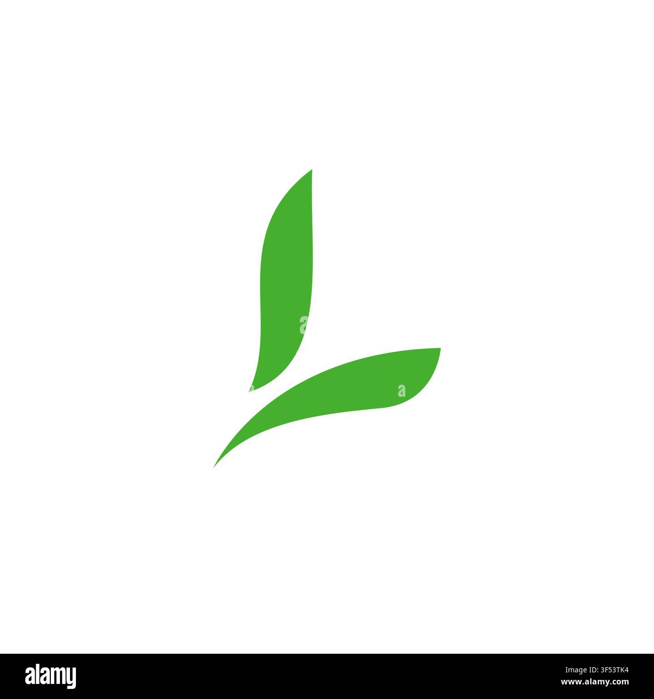 Letter L Leaf Minimalist Logo Design Stock Vector