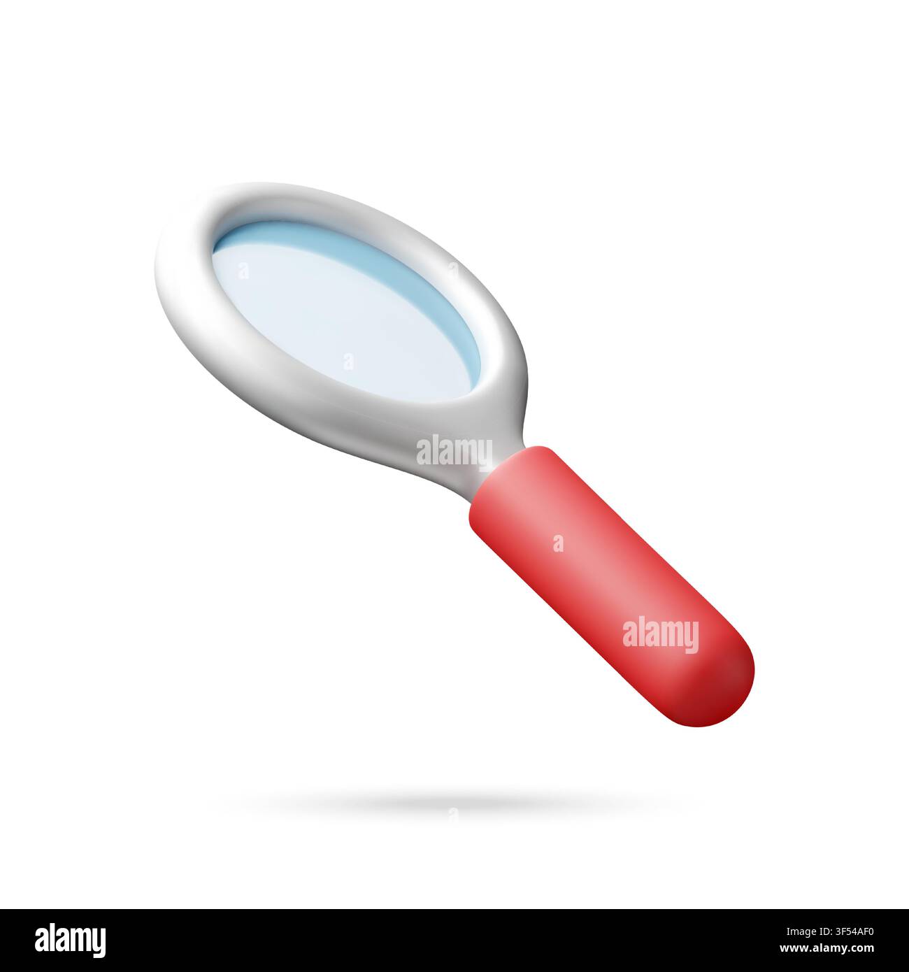 3D magnifying glass illustration. Stock Vector
