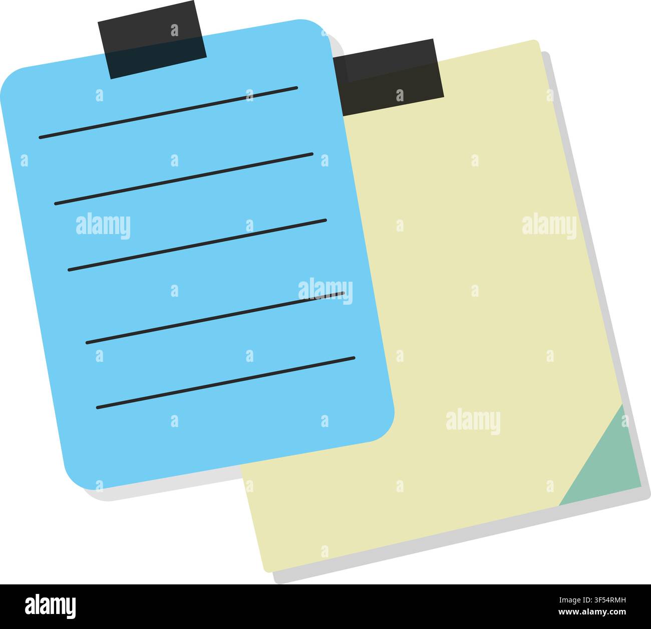 Sticky note pair vector illustration isolated on white background Stock Vector