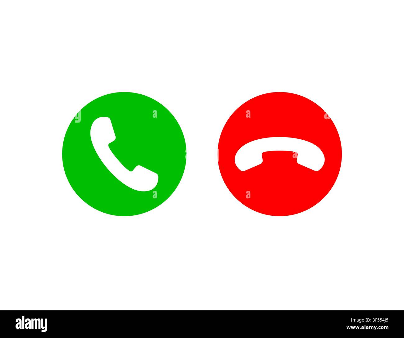 Green Accept And Red Decline Phone Call Icons On White Background For Mobile UI. Stock Vector