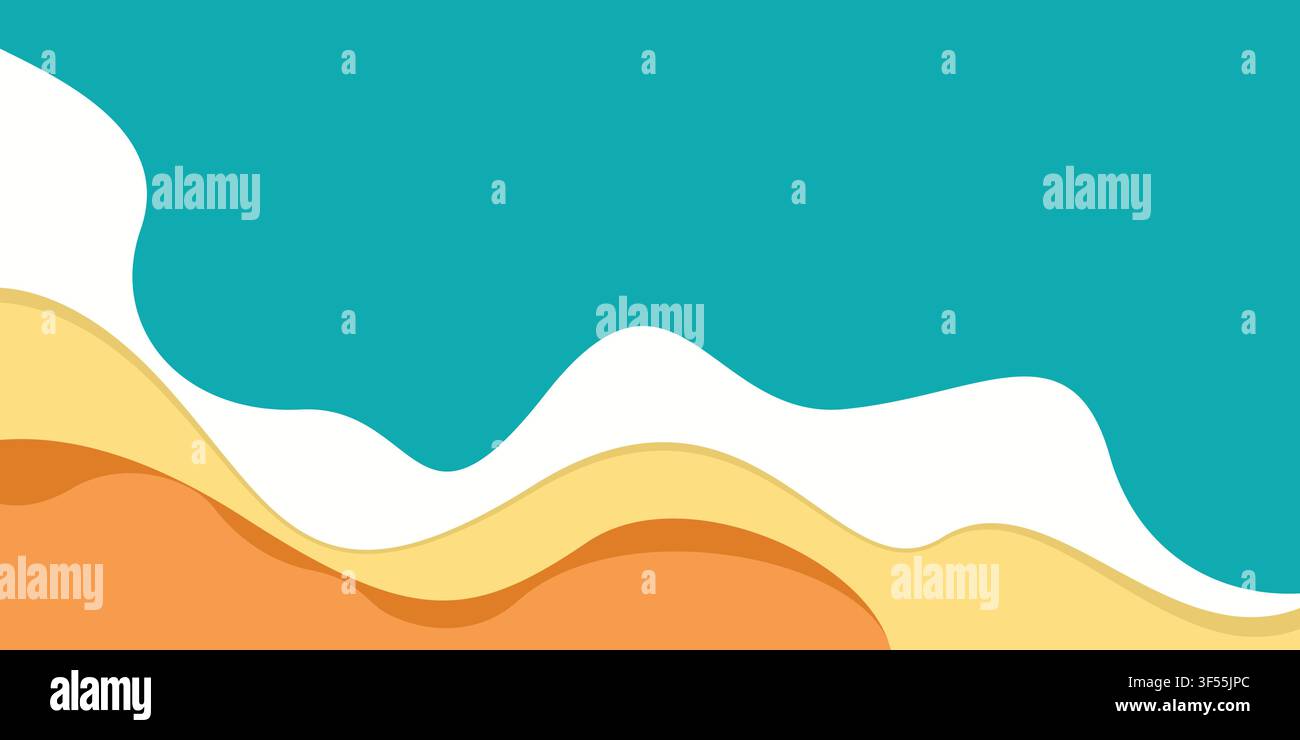 Abstract Beach Vector Illustration. Beach Top View Background for Summer Stock Vector