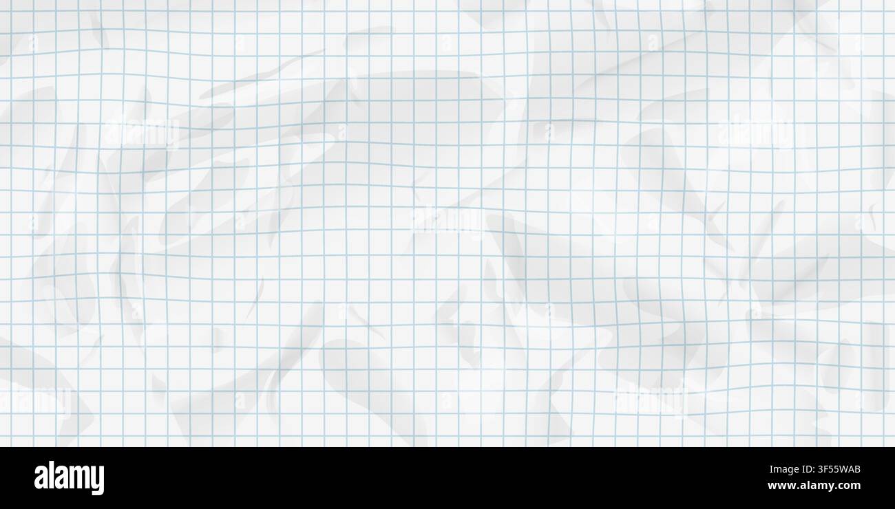 White graph paper crumpled pattern vector illustration Stock Vector