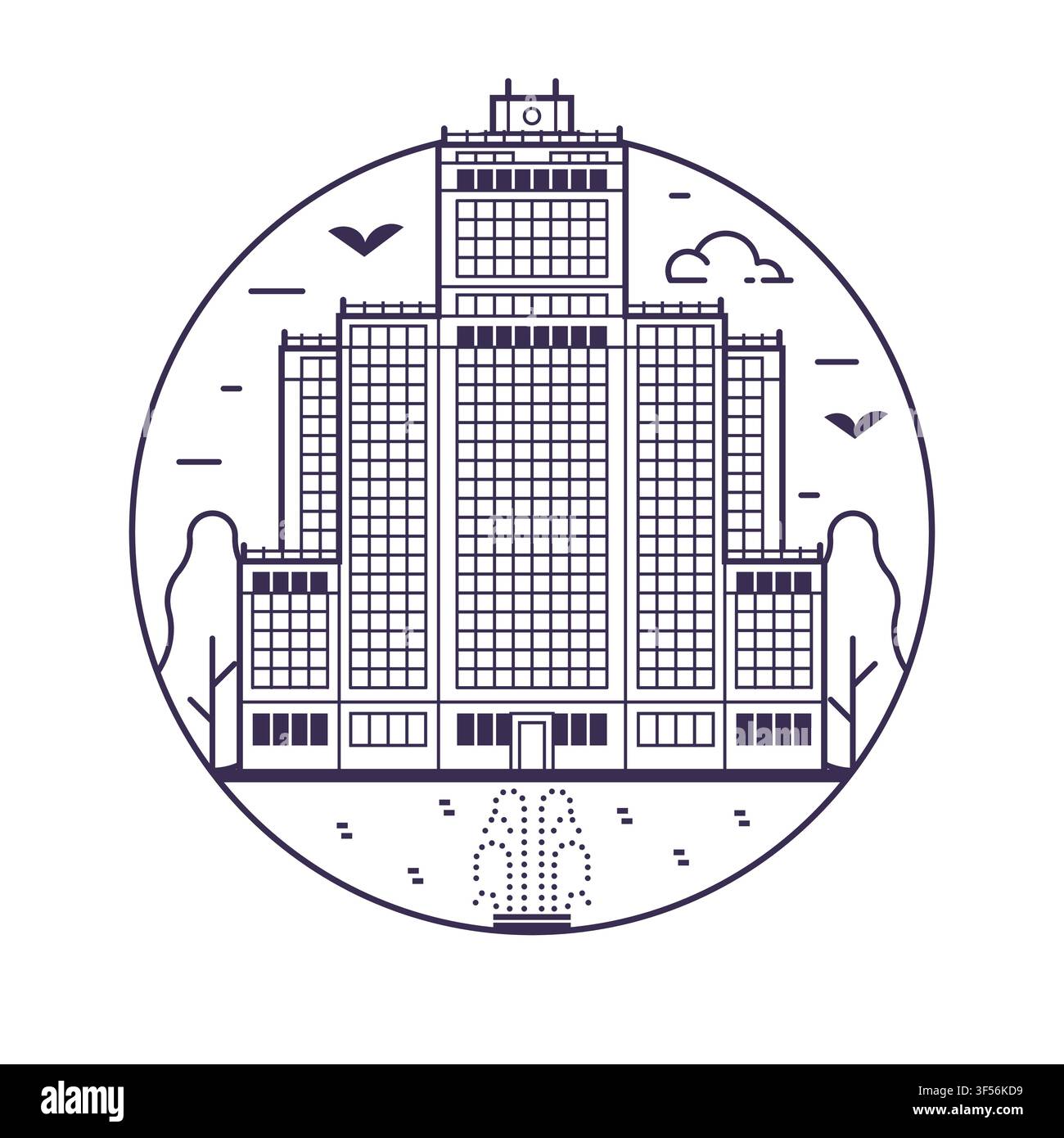Spain building aka Edificio Espana Line Icon Stock Vector