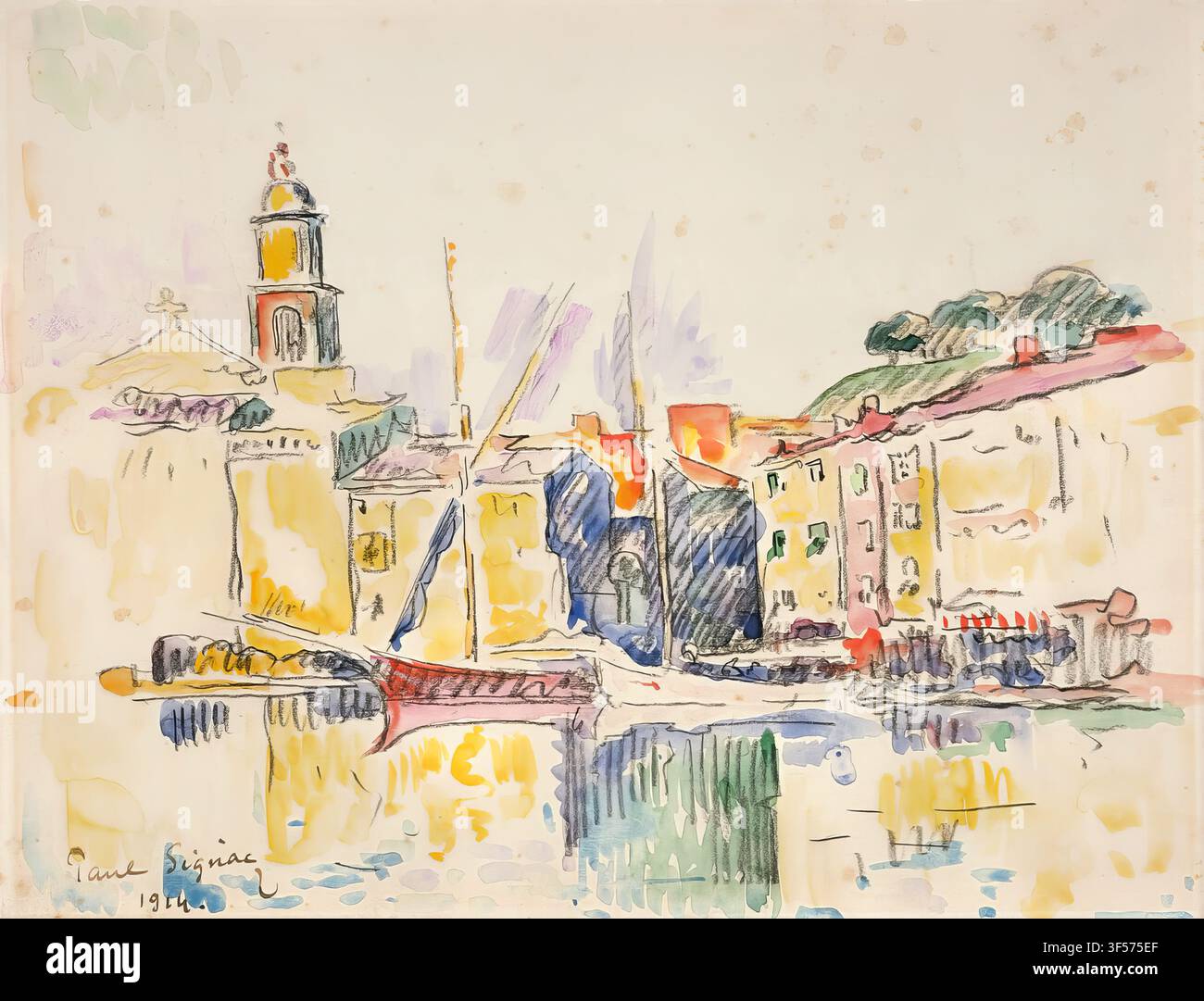 Paul Signac – The Port of Saint-Tropez, 1914 Stock Photo - Alamy