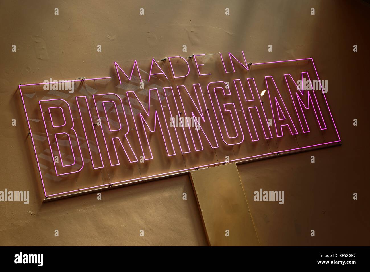 Made in Birmingham pink neon Stock Photo