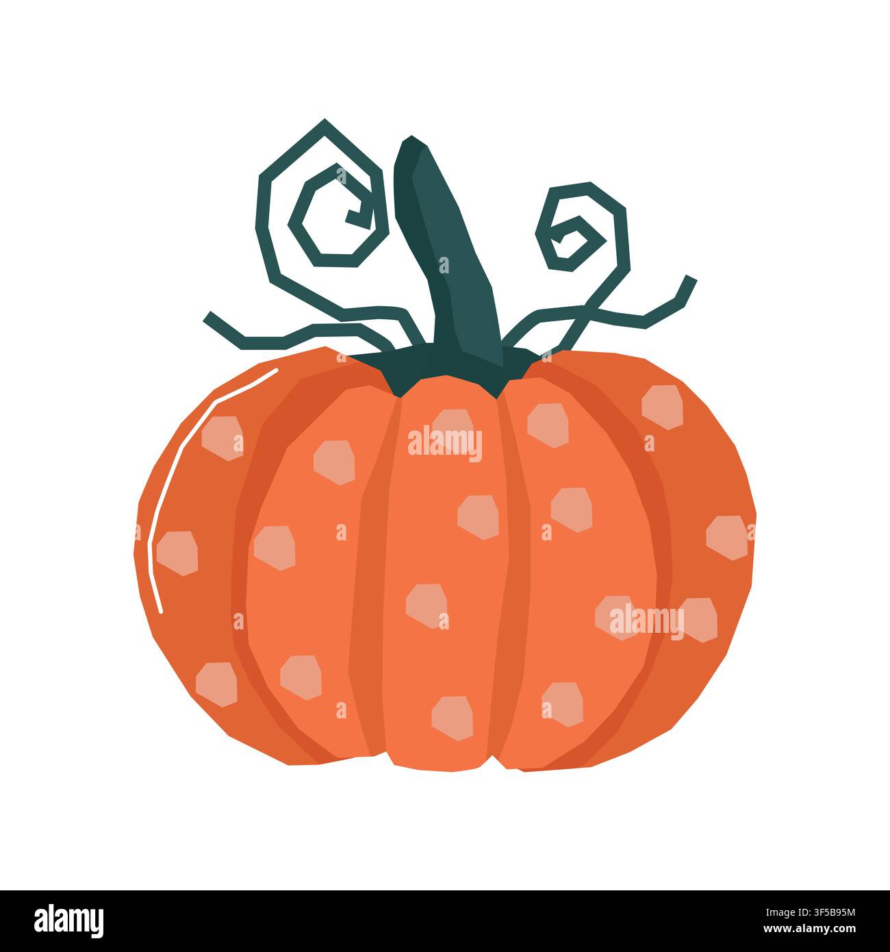 Cute orange pumpkin vector illustration isolated on white background Stock Vector