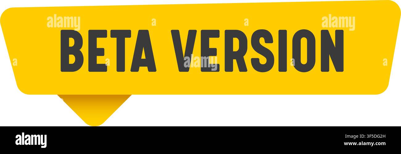 beta version yellow sticker isolated on transparent background. beta version sign Stock Vector