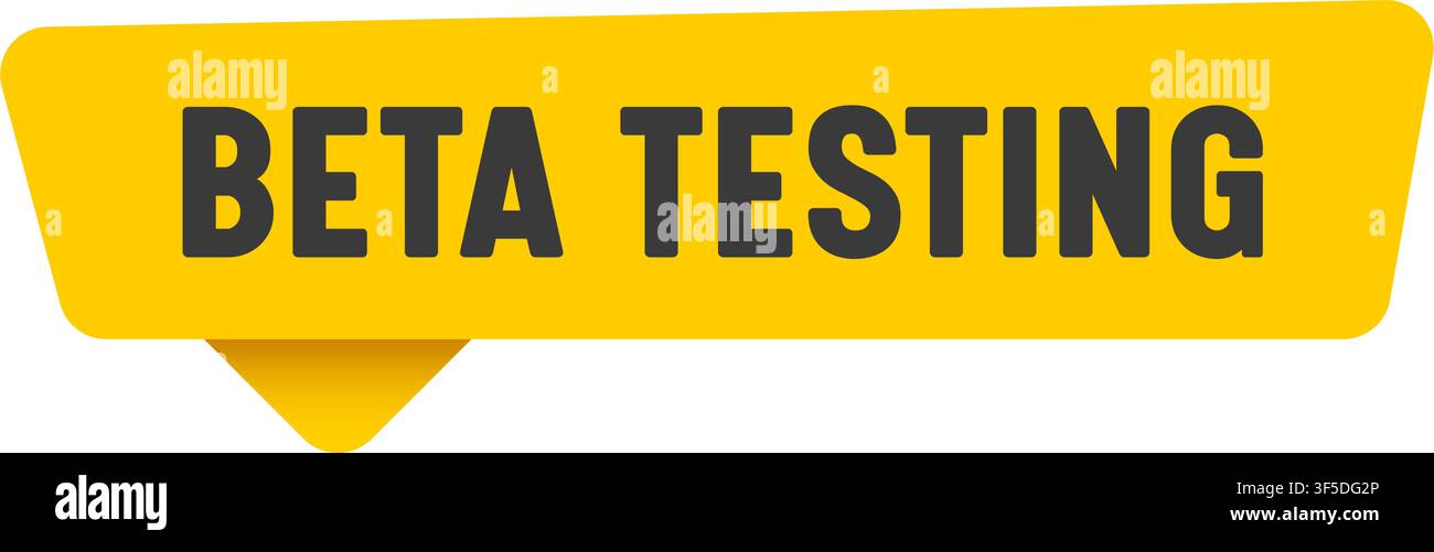 beta testing yellow sticker isolated on transparent background. beta testing sign Stock Vector