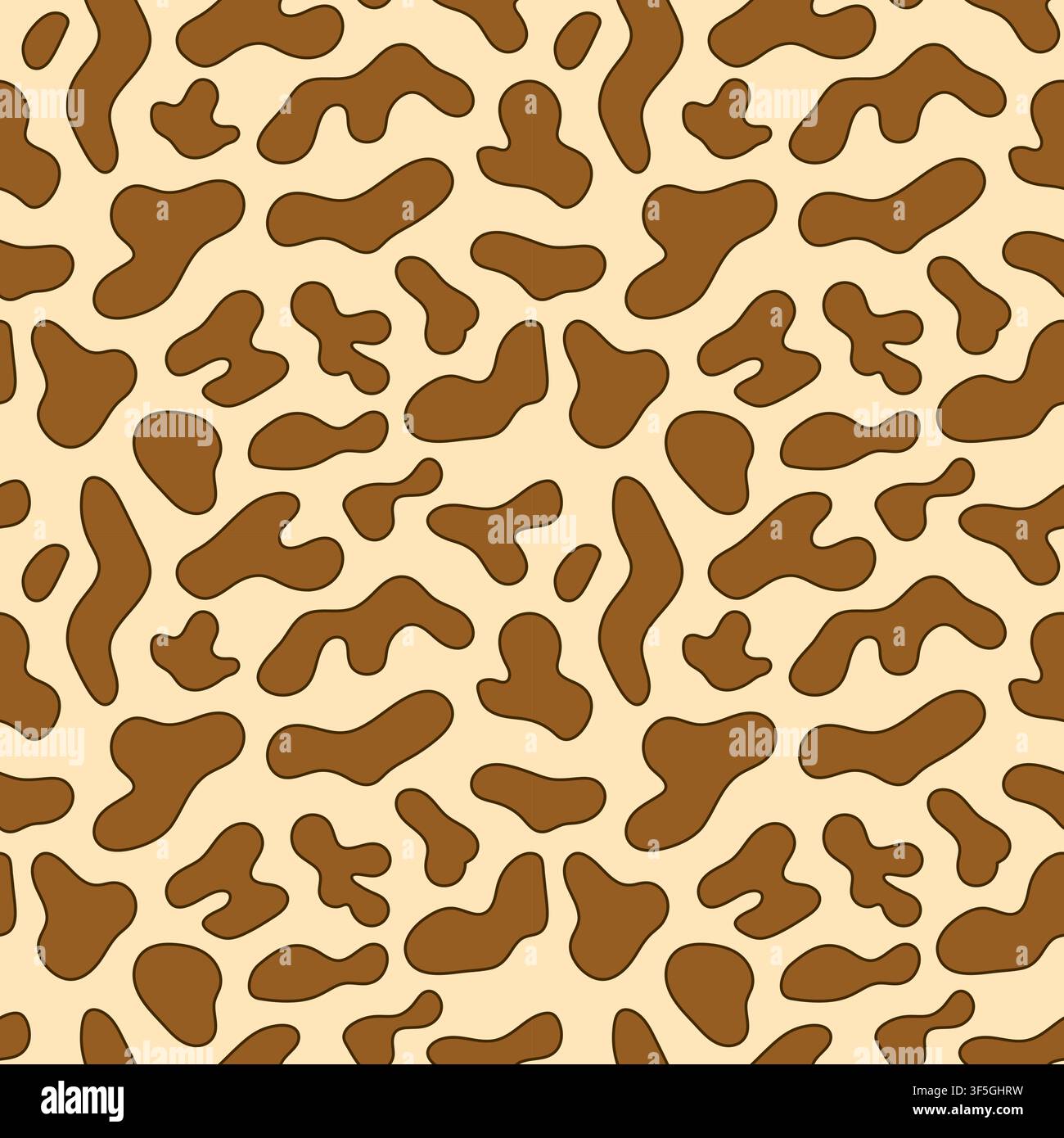 Leopard texture pattern. Orange and beige seamless background. Vector illustration Stock Vector