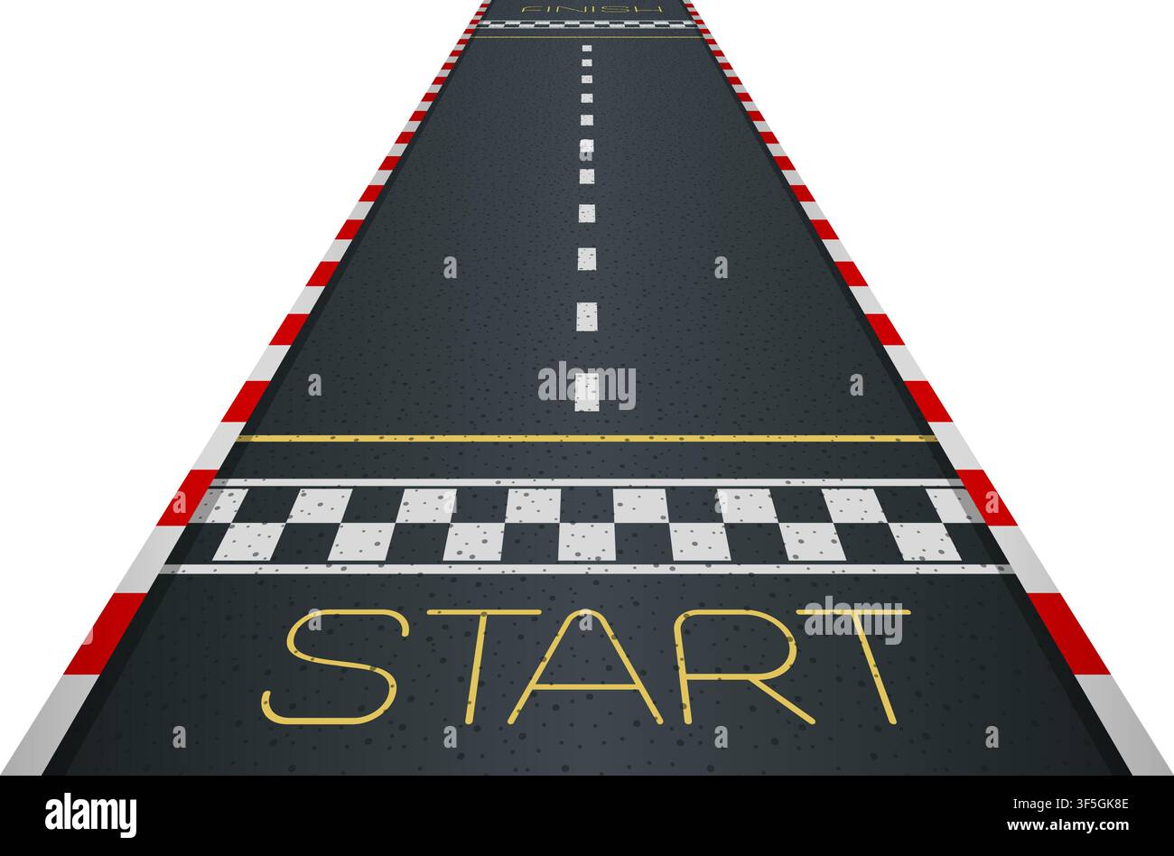 Racing asphalt road. Start and finish concept. Vector illustration Stock Vector