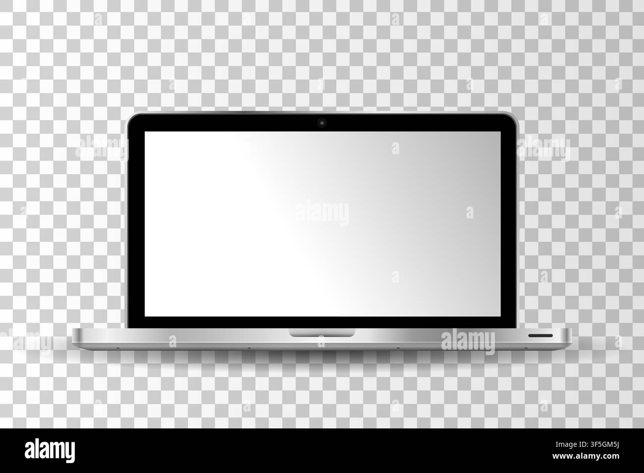 Realistic modern laptop isolated. Vector illustration Stock Vector
