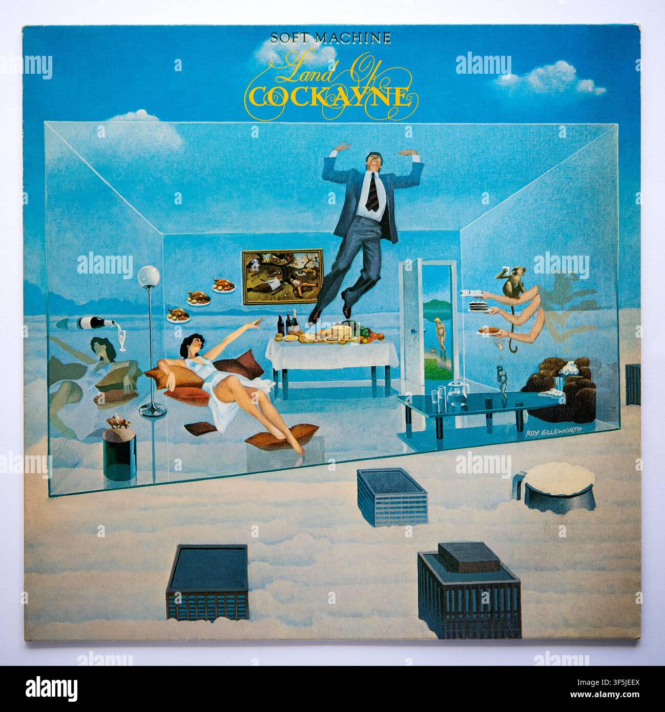 LP cover of Land of Cockayne, the tenth studio album by jazz rock band ...