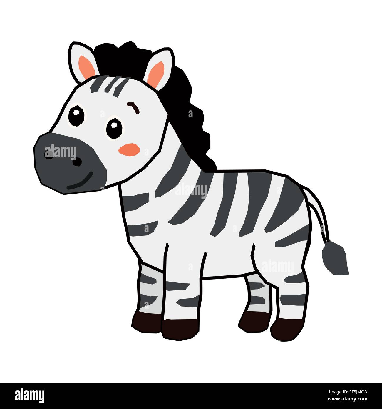 Cute zebra cartoon vector illustration isolated on white background Stock Vector