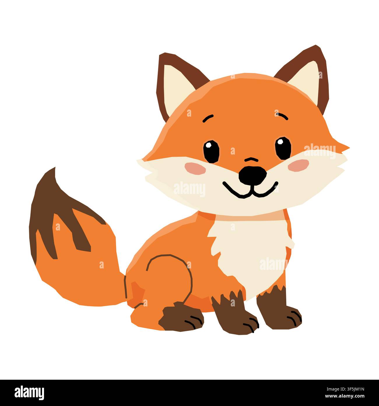 Cute fox cartoon vector illustration isolated on white background Stock Vector