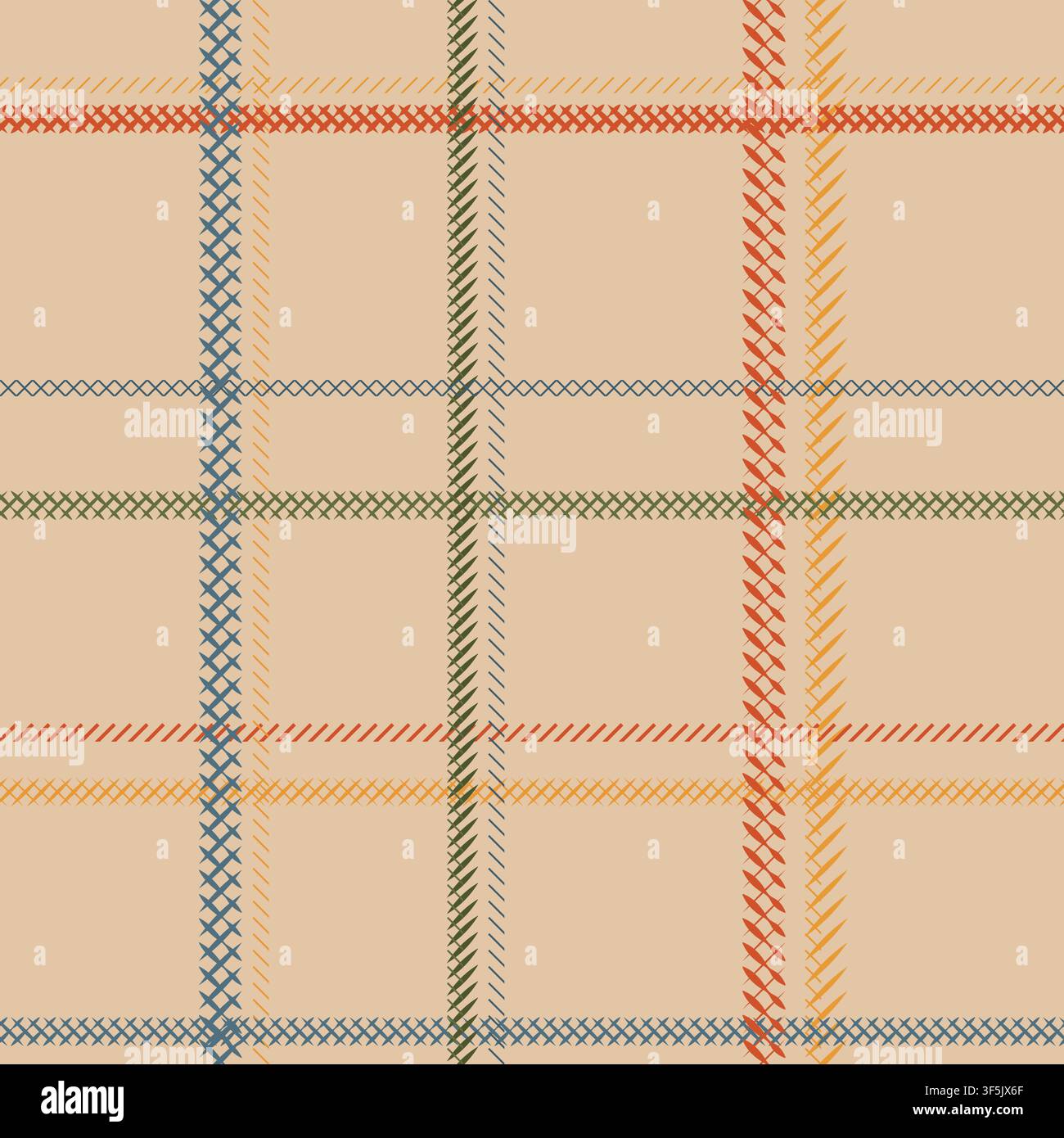 Cozy Autumn Plaid Seamless Pattern Stock Vector