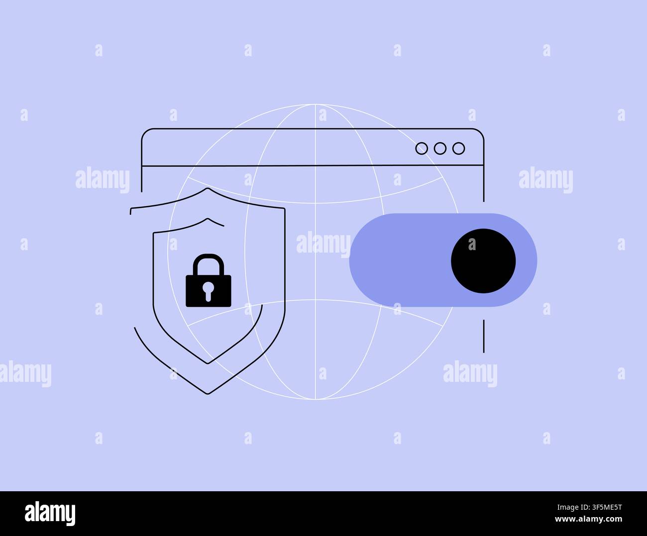 Access control with secure authentication, permission management, user authorization, privacy protection, security policies and protected system access. Flat design vector illustration. Stock Vector