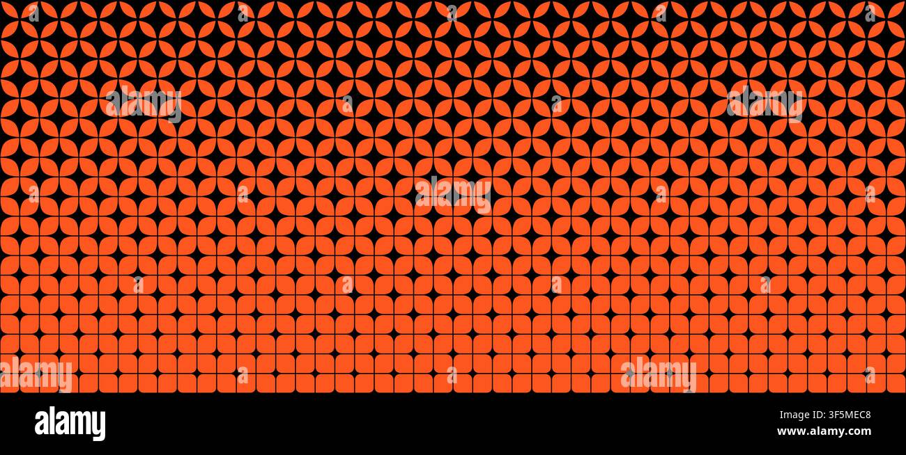 Red orange geometric star gradation background. Sparkle grid gradient pattern. Abstract repeating mosaic pattern wallpaper. Repeated retro lattice wireframe backdrop. Vector texture pattern Stock Vector