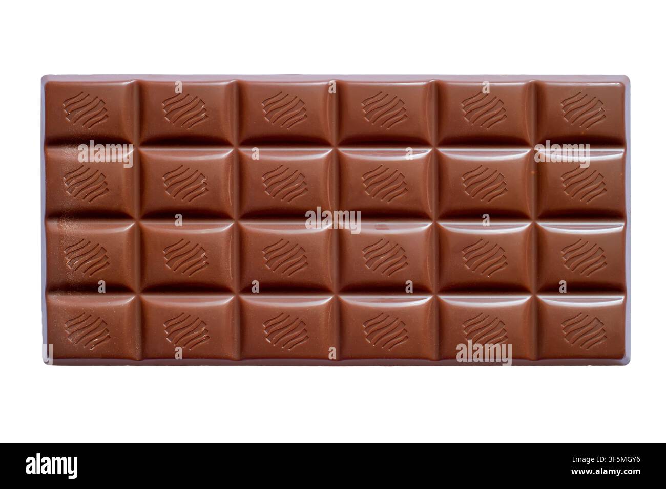 Chocolate bar isolated on white background. Chocolate bar close-up. Stock Photo
