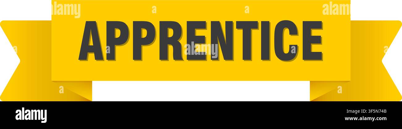 apprentice ribbon. apprentice yellow ribbon isolated on transparent background Stock Vector