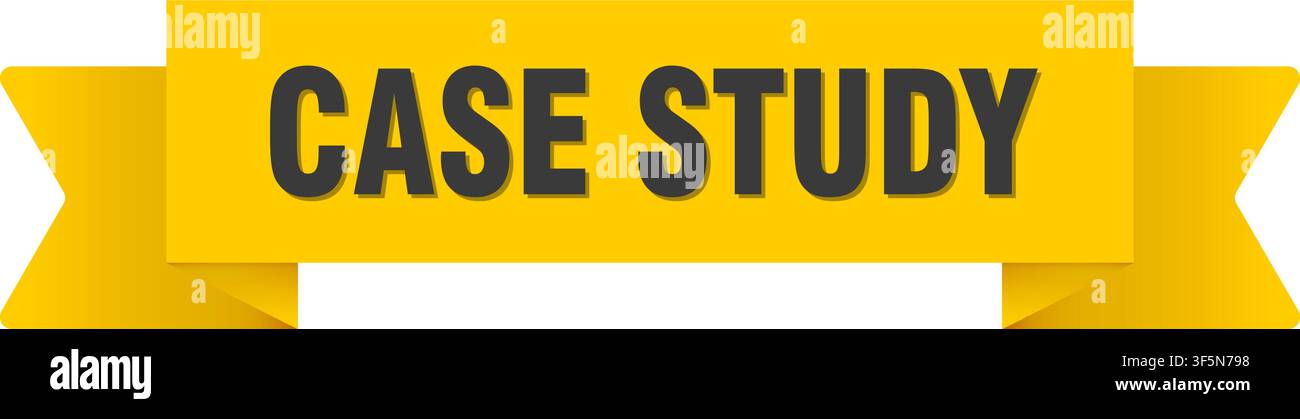 case study ribbon. case study yellow ribbon isolated on transparent background Stock Vector