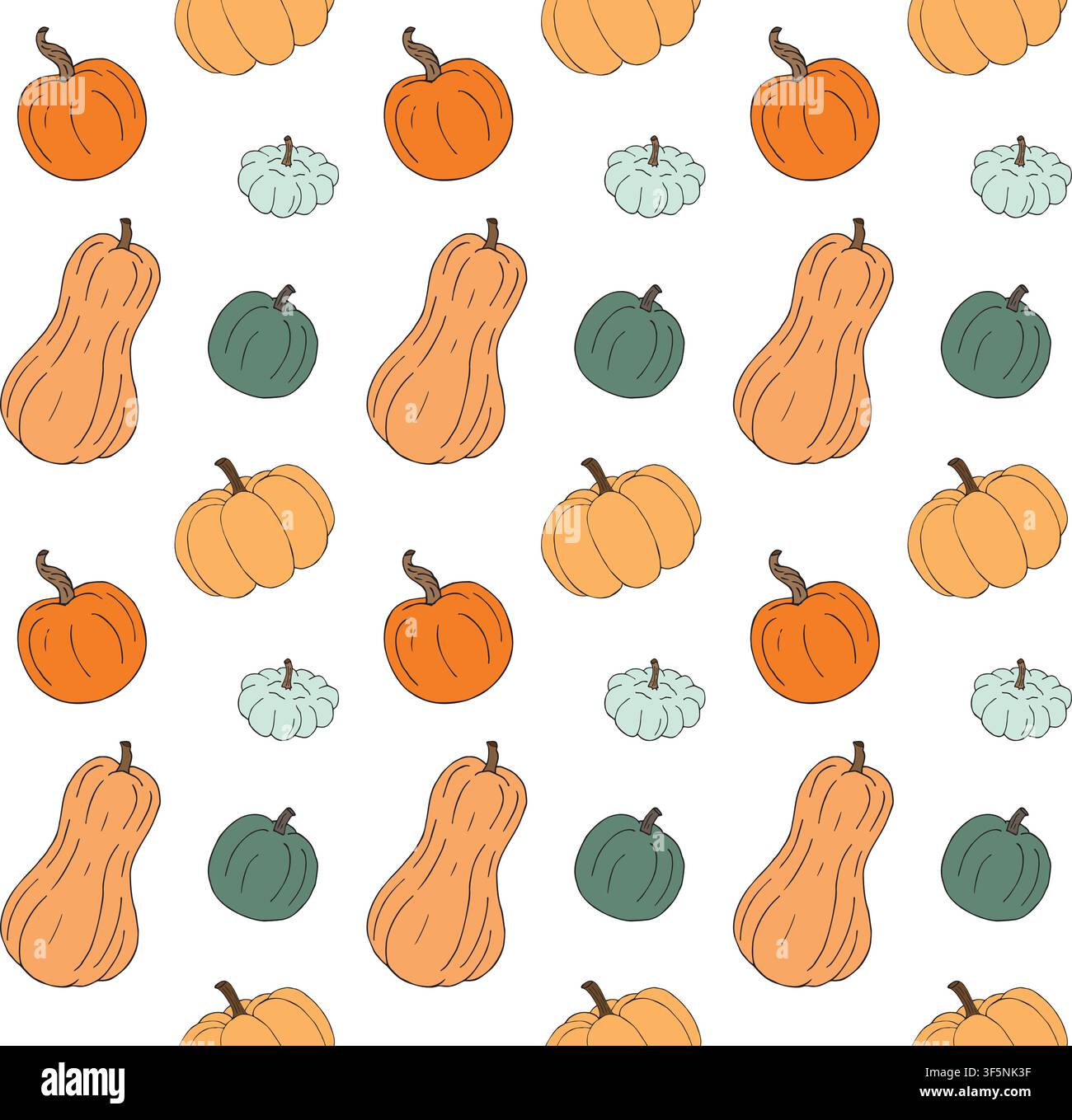 Vector seamless pattern of black pumpkin Stock Vector