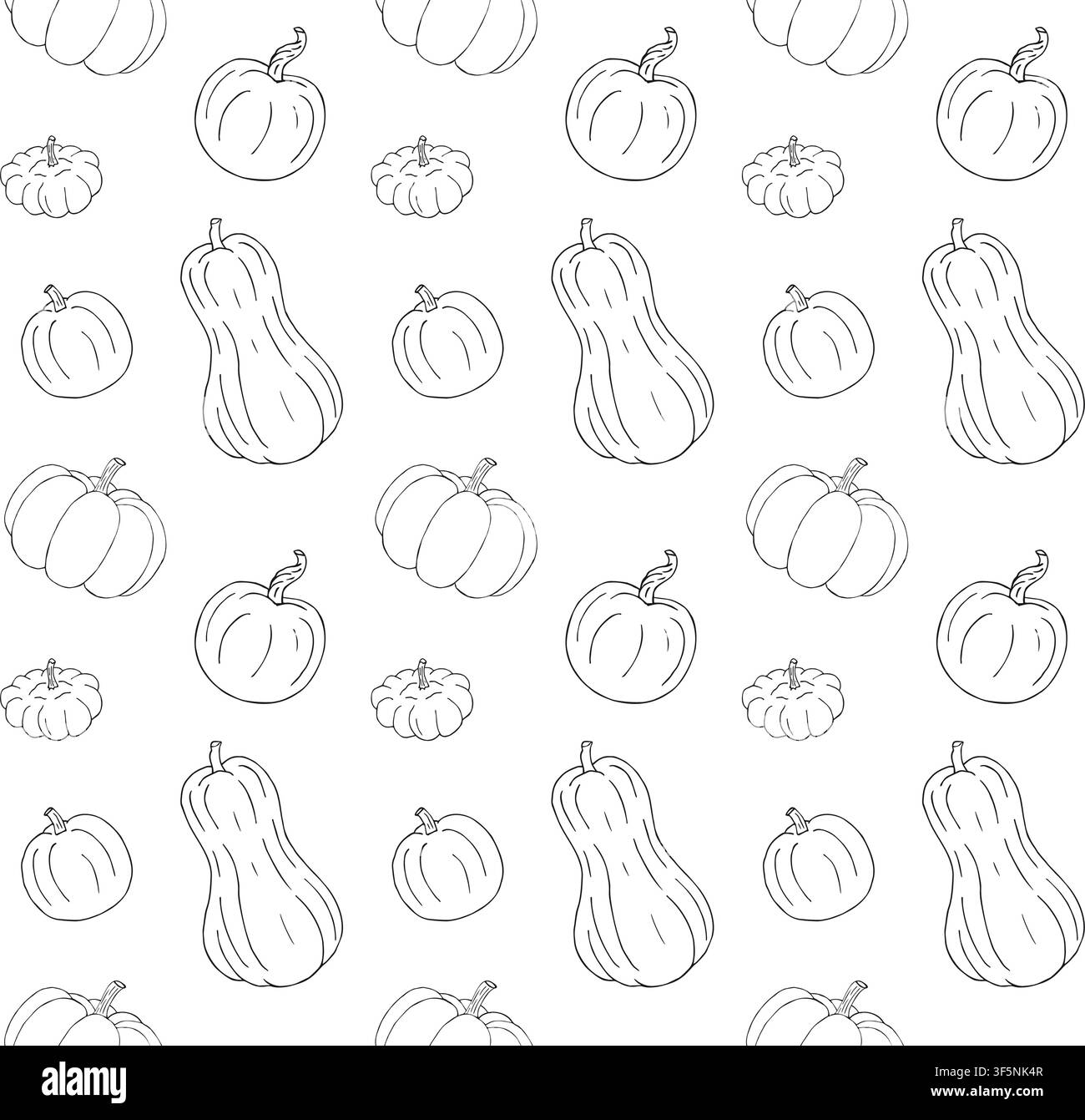 Vector seamless pattern of black pumpkin Stock Vector