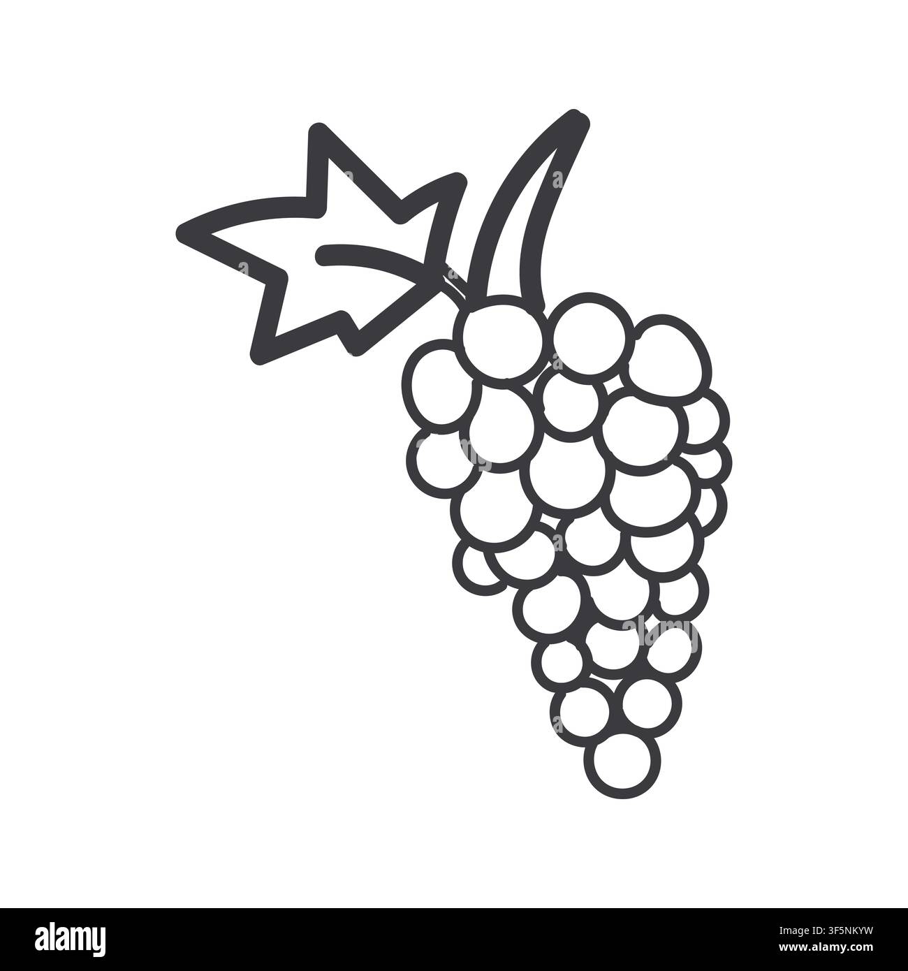 Bunch grapes outline white hi-res stock photography and images - Alamy