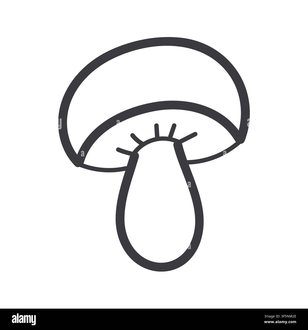 Mushroom, line art illustration Stock Vector
