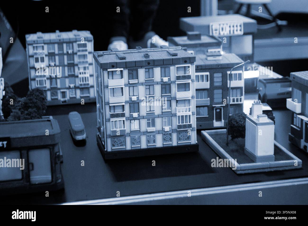 Art models buildings printed on 3D printer. Different objects created on 3D printer from molten plastic. 3D printed different objects. Modern new modern additive progressive technologies. 3D printing Stock Photo