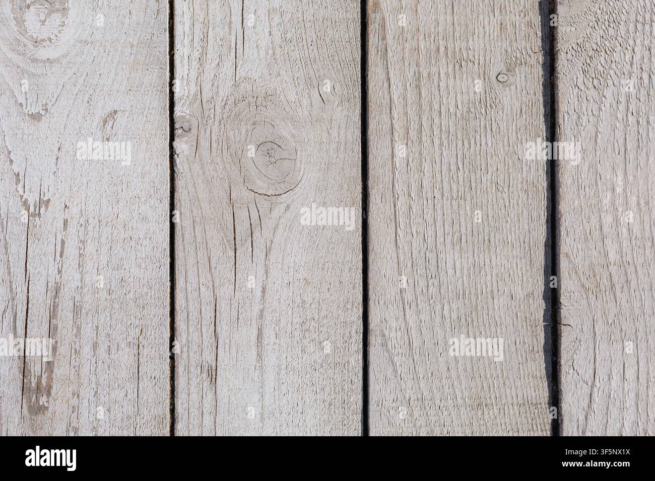 White Weathered Wooden Planks Vertical Rustic Background Texture Stock Photo