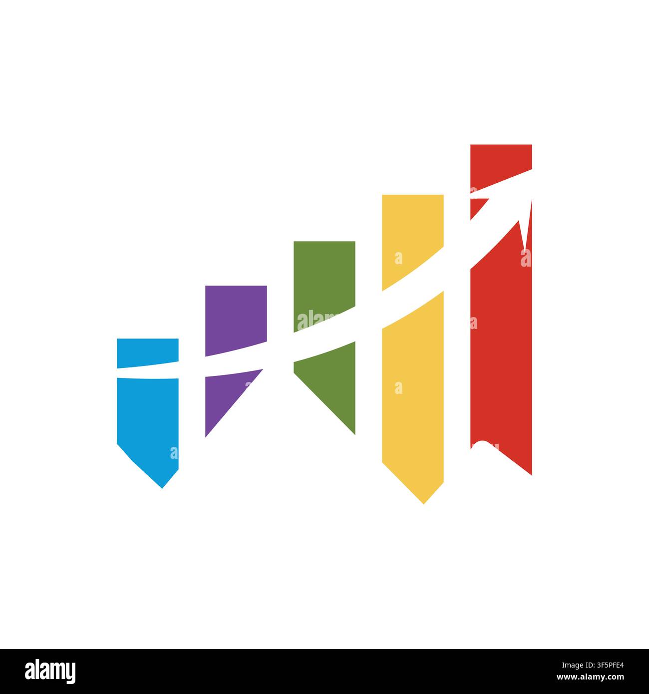 Modern mountain statistics symbol representing analytics, performance, growth, data visualization, reporting, dashboard metrics, business intelligence Stock Vector