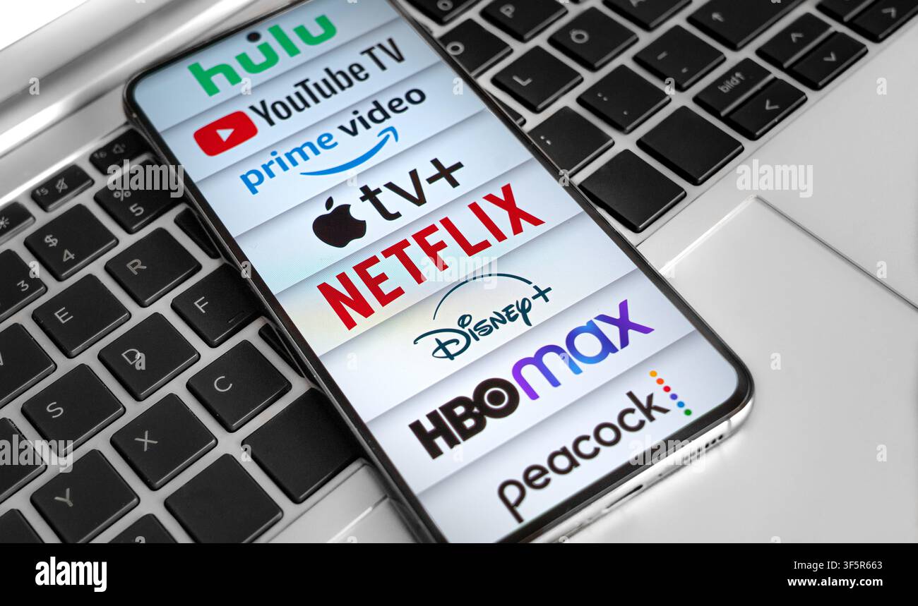 Video on demand streaming serivces Stock Photo