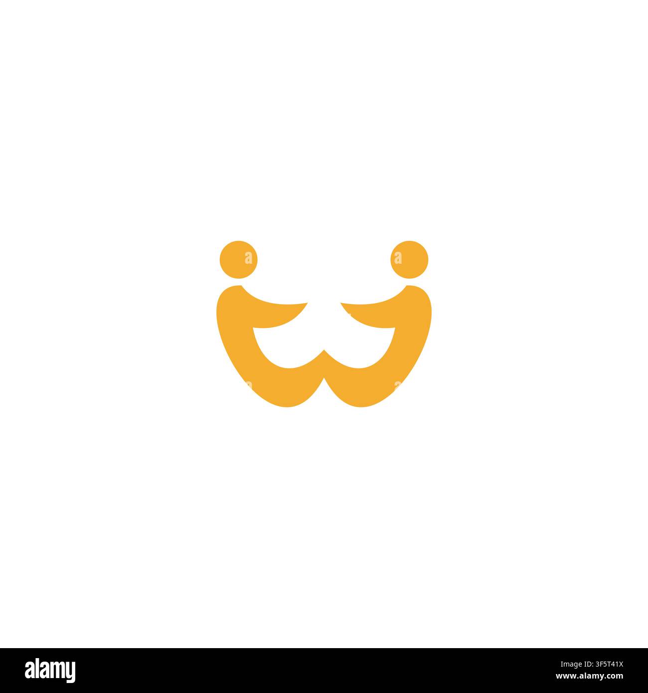 Two People Letter Logo Design Stock Vector