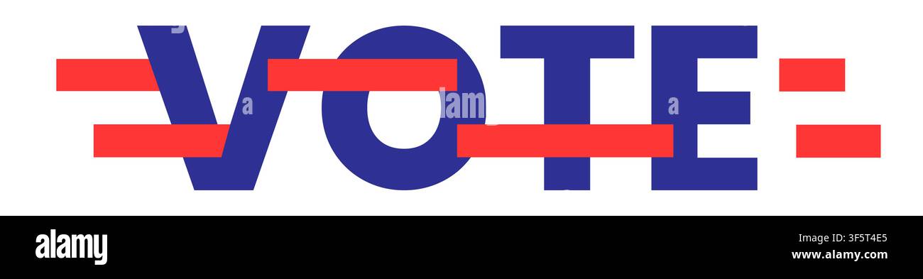 American Flag Stripes Overlaying the Word Vote Stock Vector