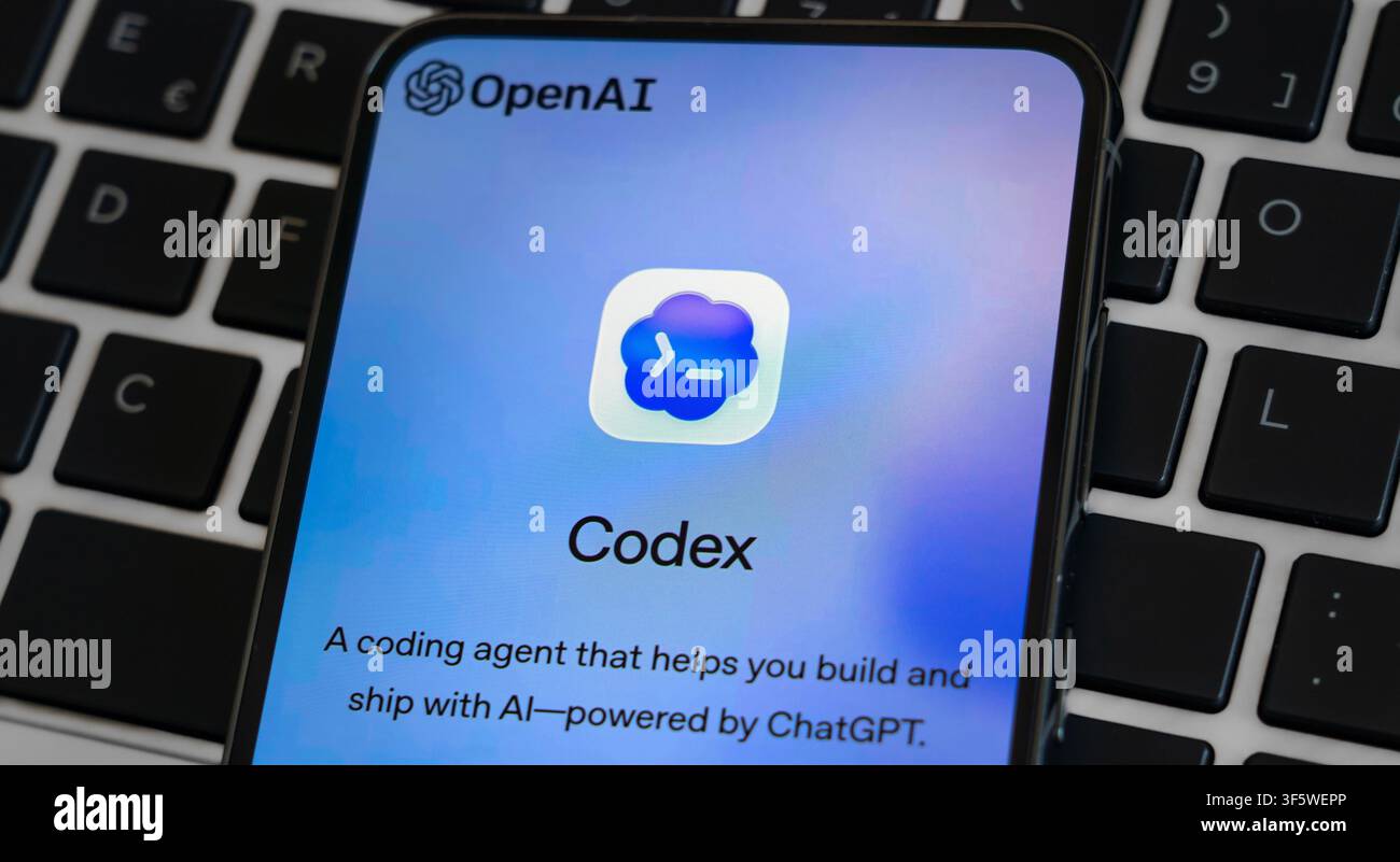 Codex coding agent powered by ChatGPT Stock Photo