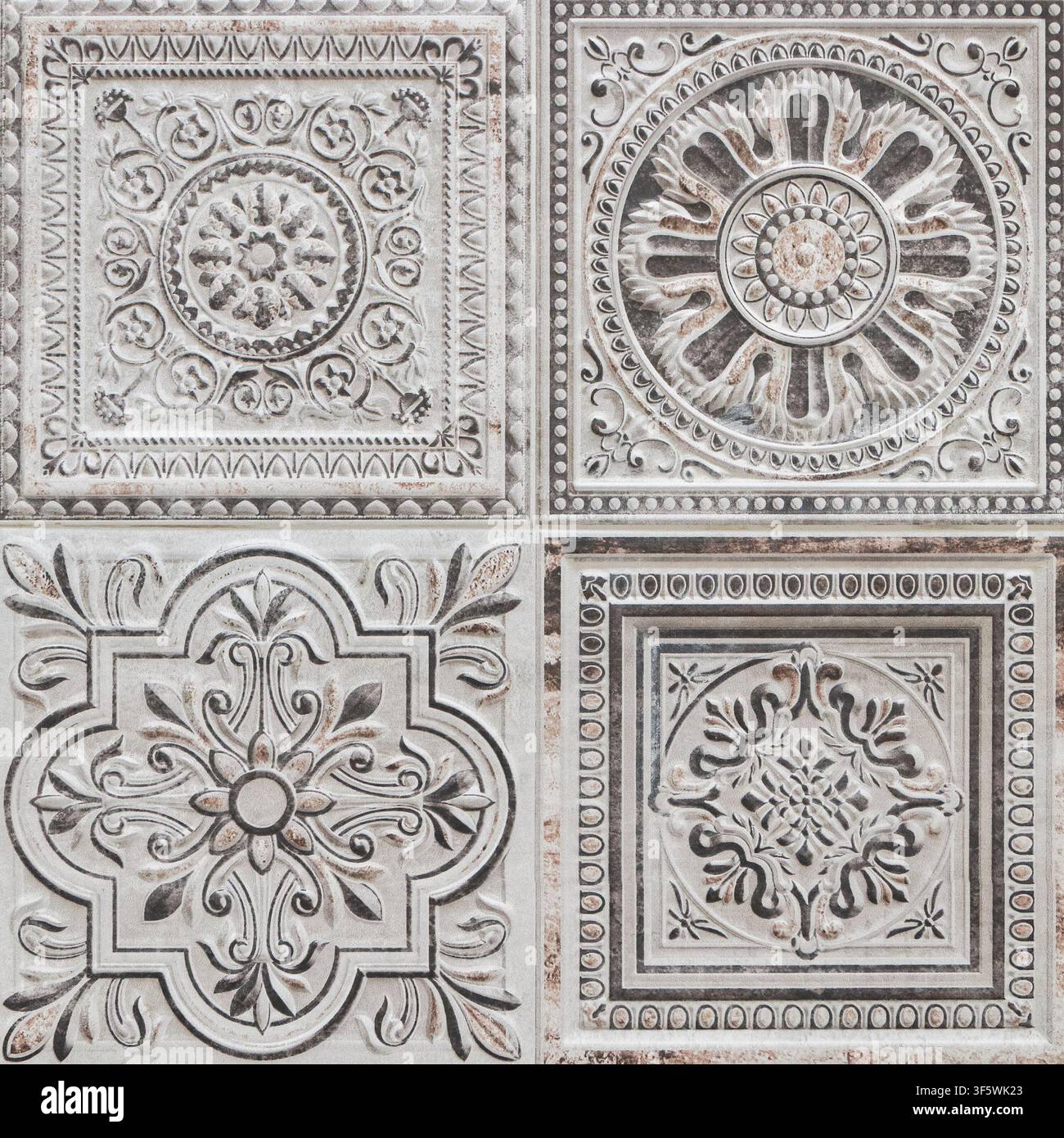 beautiful square gray tile design texture for pattern and background. Stock Photo