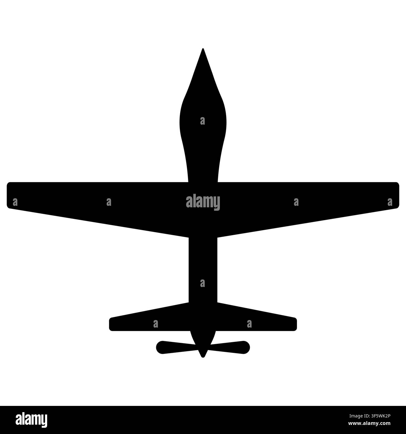 black one airplane or drone icon on white. Stock Vector