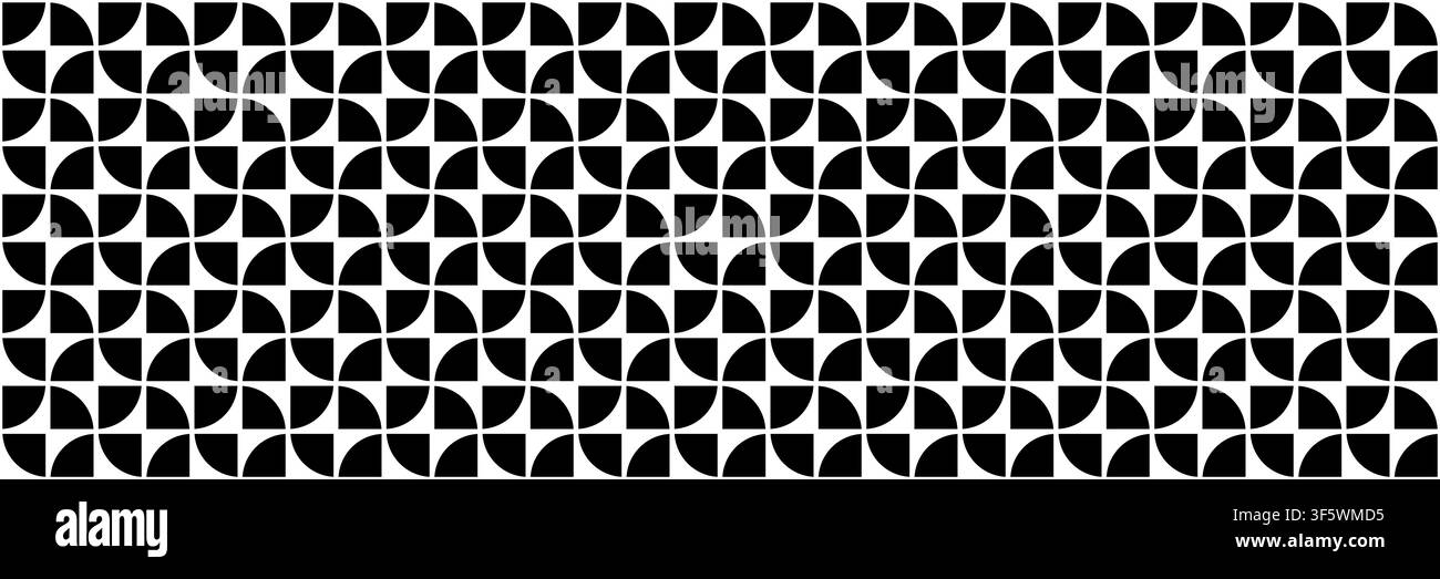 black quarter of circle design for pattern and background. Stock Vector