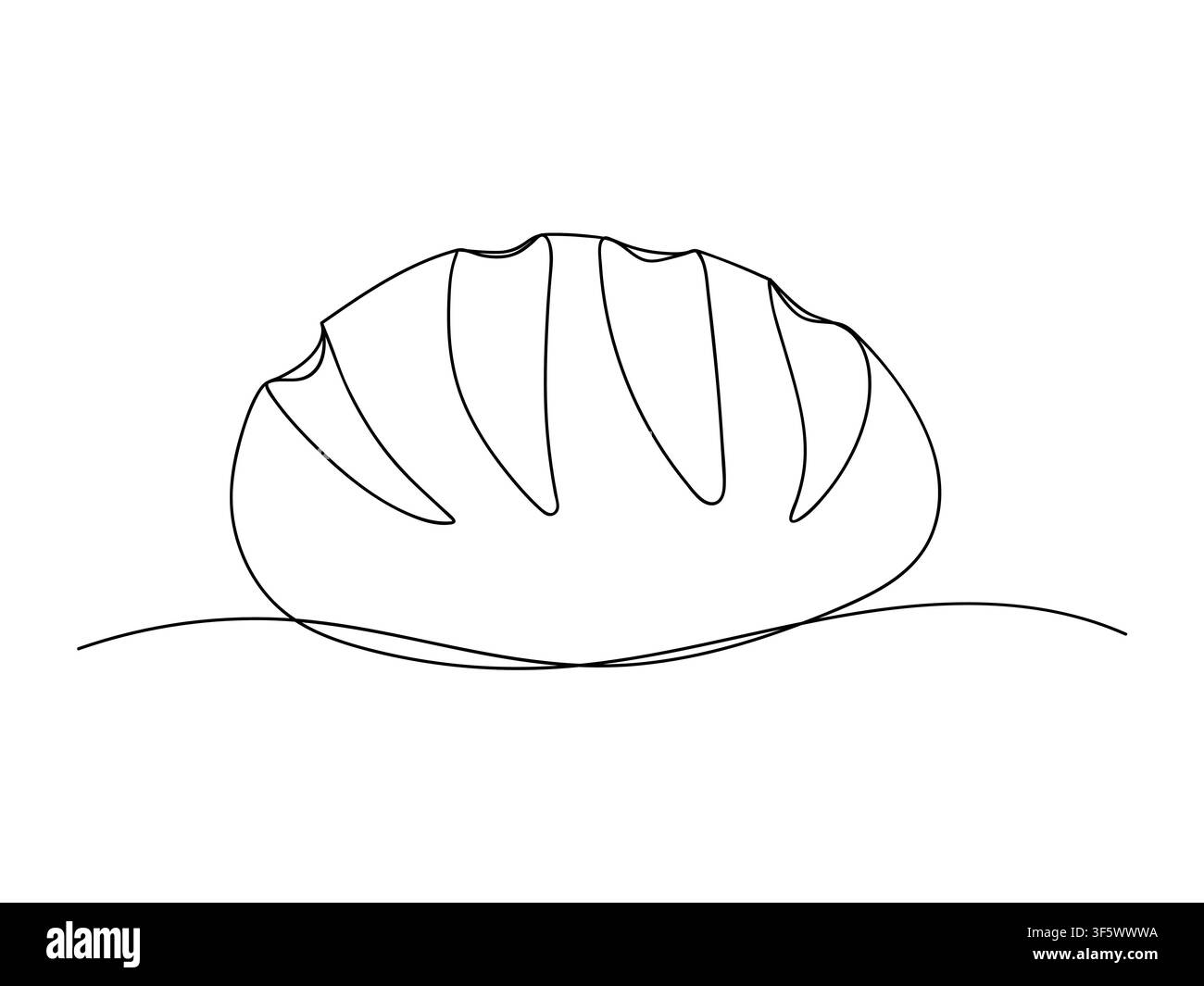 Continuous line drawing long loaf bread bakery icon vector illustration concept Stock Vector