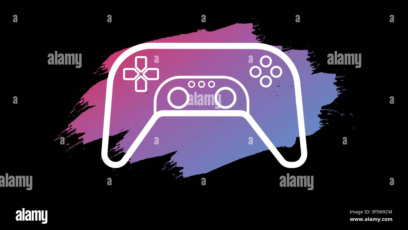 Gamepad, joypad, icon. Gamepads. Helm. Video game controller, linear icon. Stock Vector