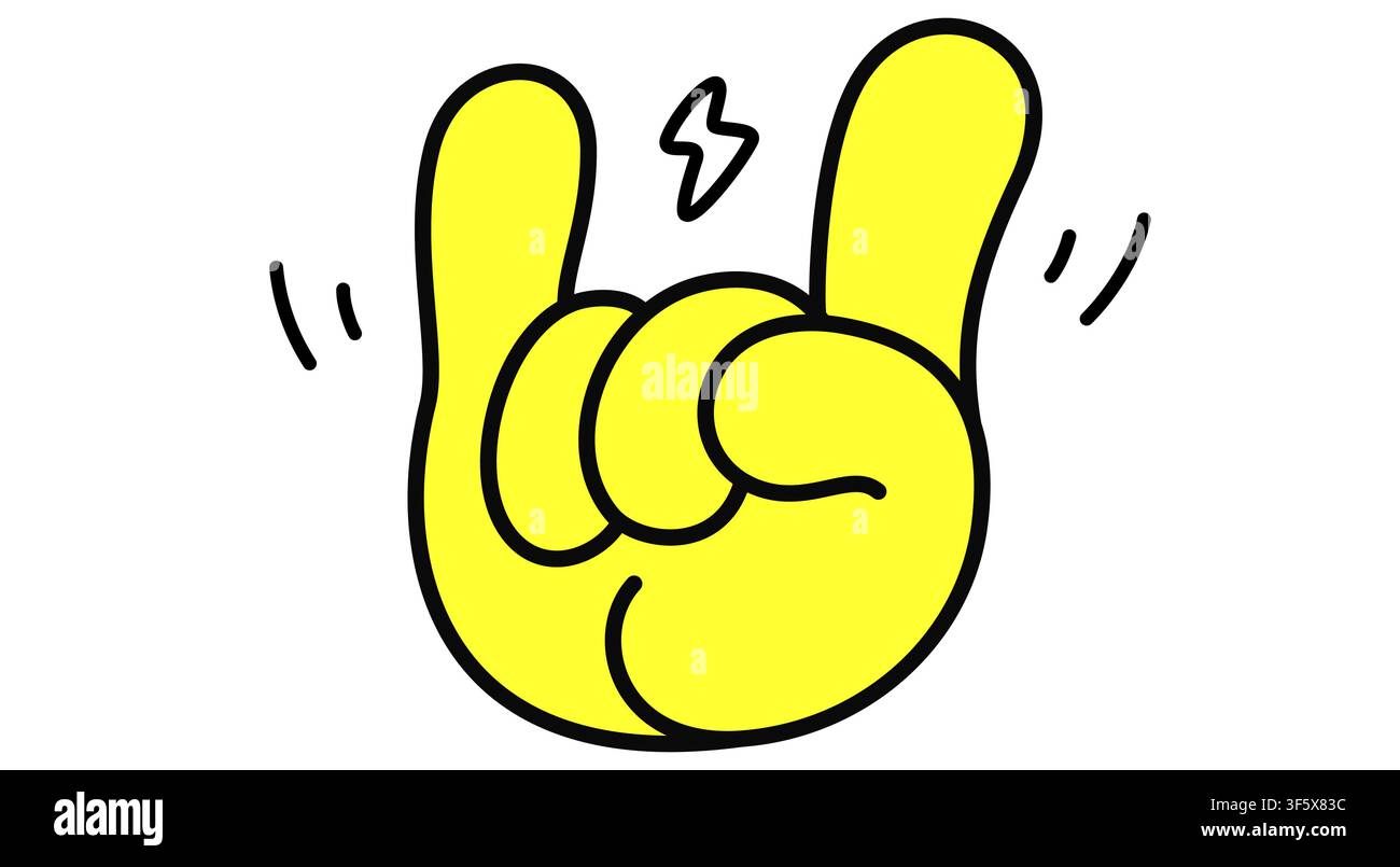 Rock. Hand sign. Gesture fingers Stock Vector