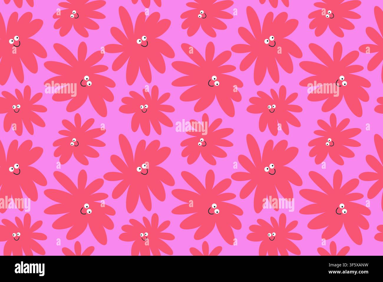 Funky Seamless Pattern with Funny Characters. Stock Vector