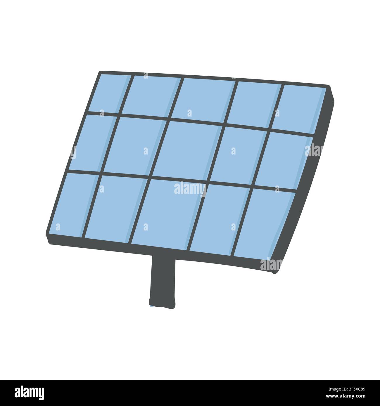 Rooftop solar panel, flat vector illustration Stock Vector
