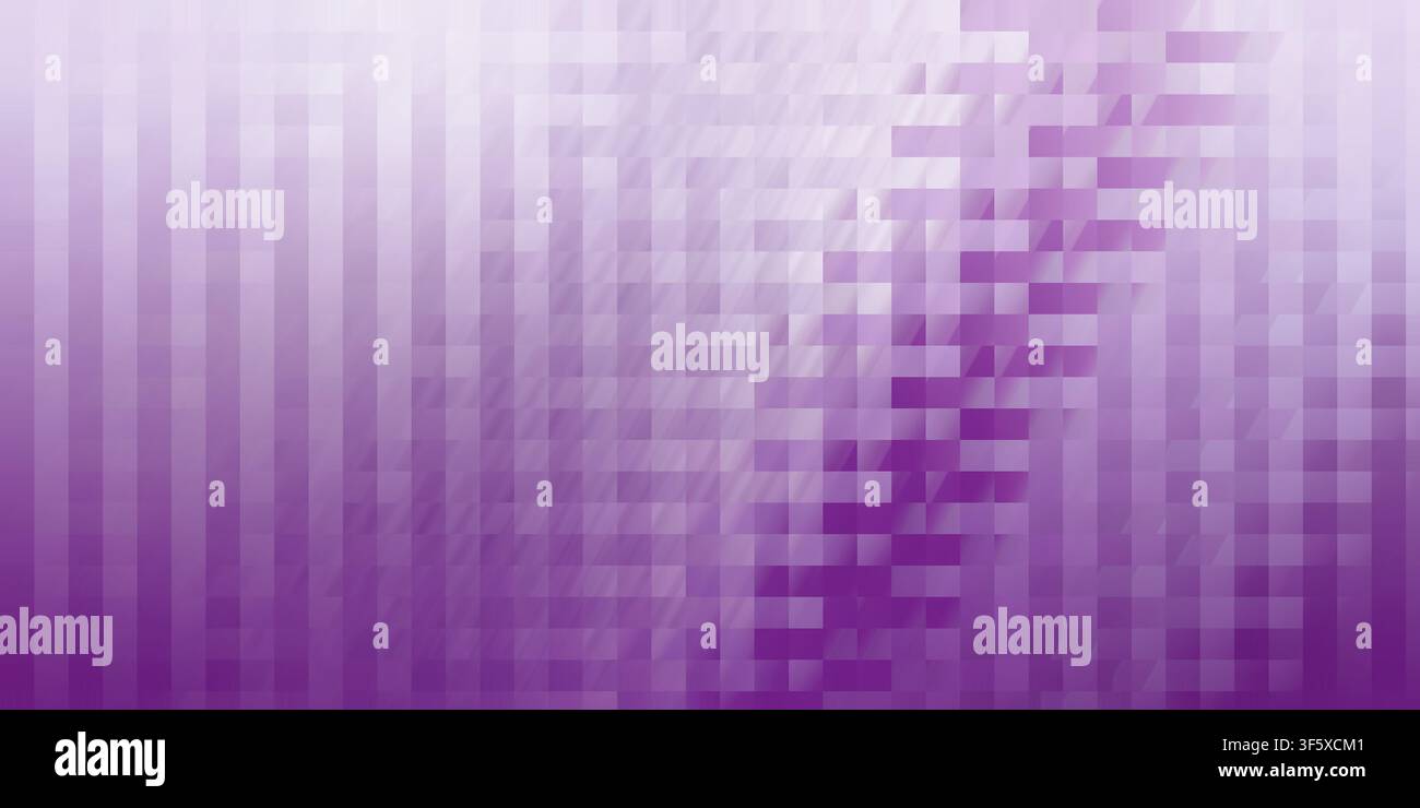 An abstract background featuring a vertical striped pattern of purple and white rectangular blocks with a gradient effect. Stock Photo