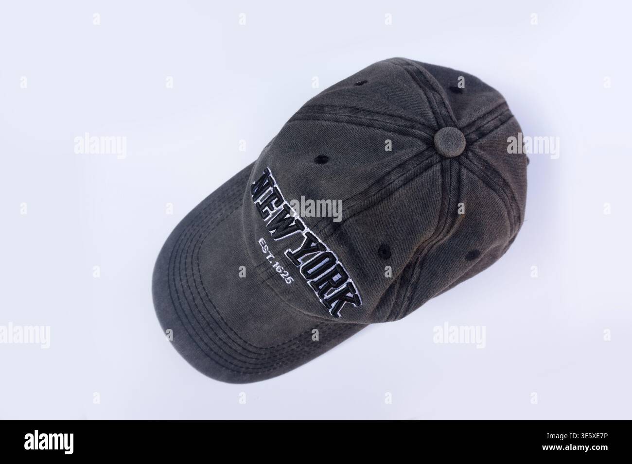 Black Baseball Cap Isolated on White Background Stock Photo