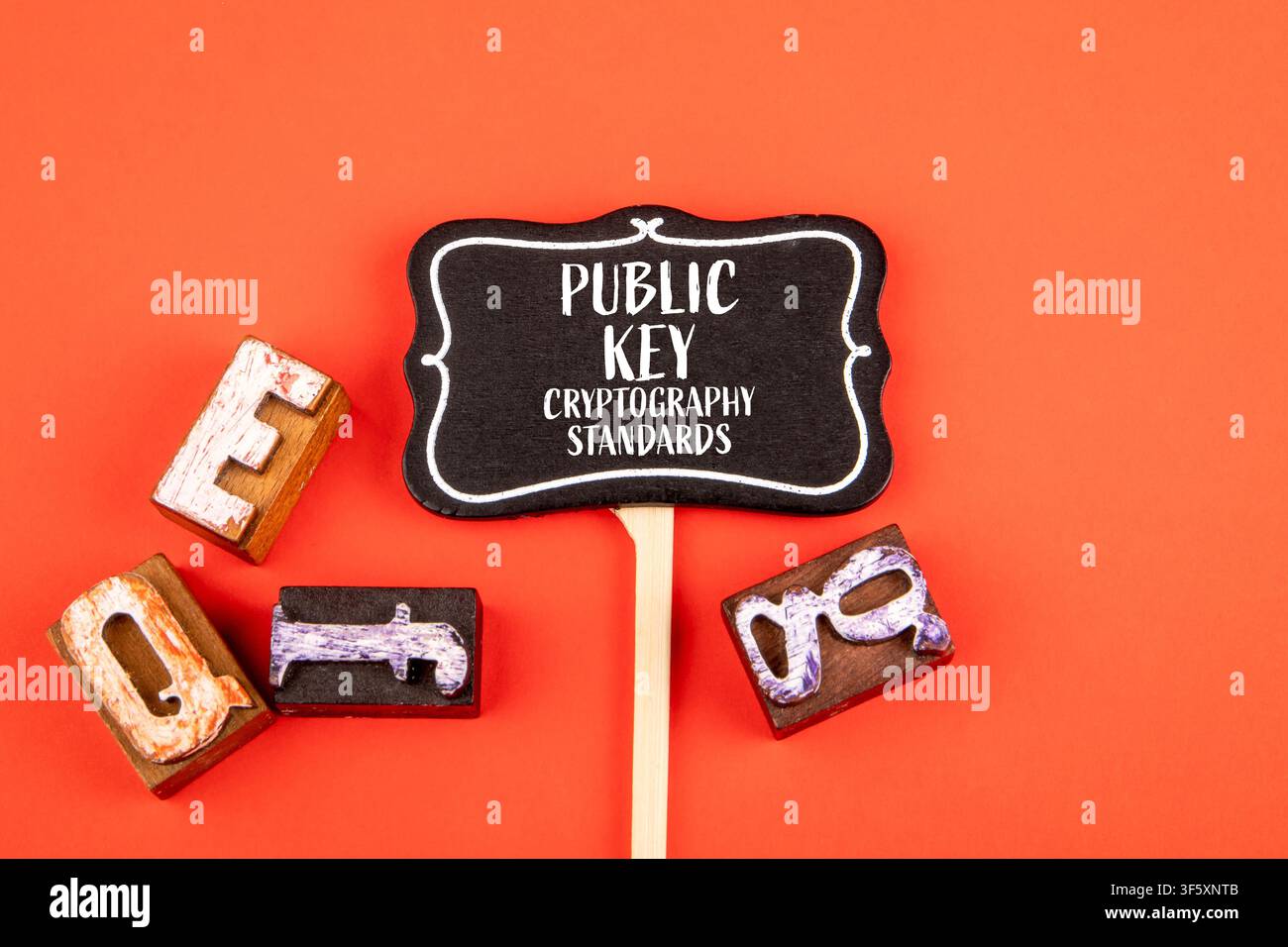PUBLIC KEY CRYPTOGRAPHY STANDARDS Text Displayed With Letters on Bright Background Stock Photo