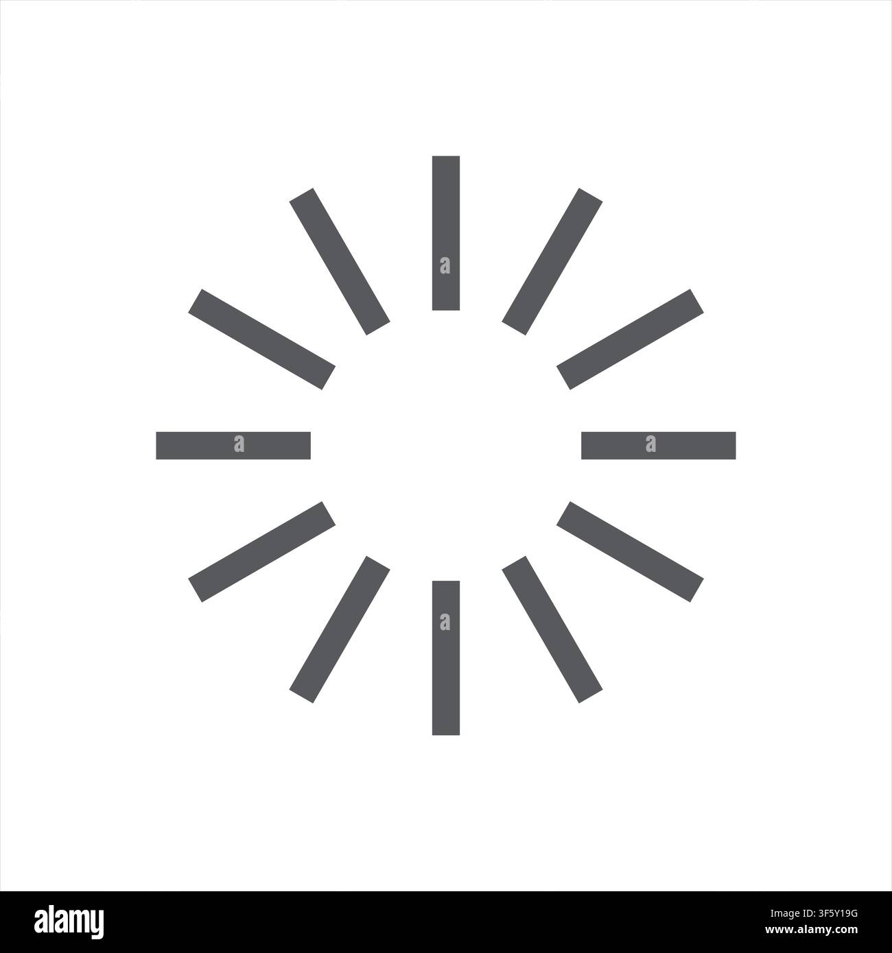 Minimal Loading Spinner Icon Circular Progress Indicator in Flat Glyph Style Black and White Buffering Refresh Processing Status Symbol Vector Illustr Stock Vector