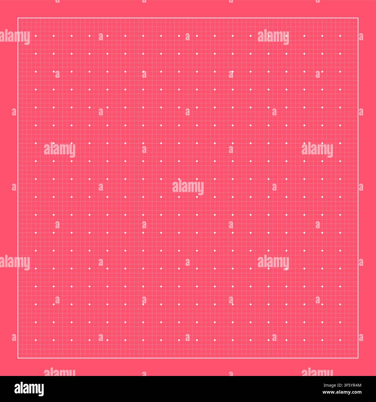 Square grid pattern with geometric lines and dots for technology, mathematics, engineering, scientific visualization, futuristic interfaces, digital b Stock Vector
