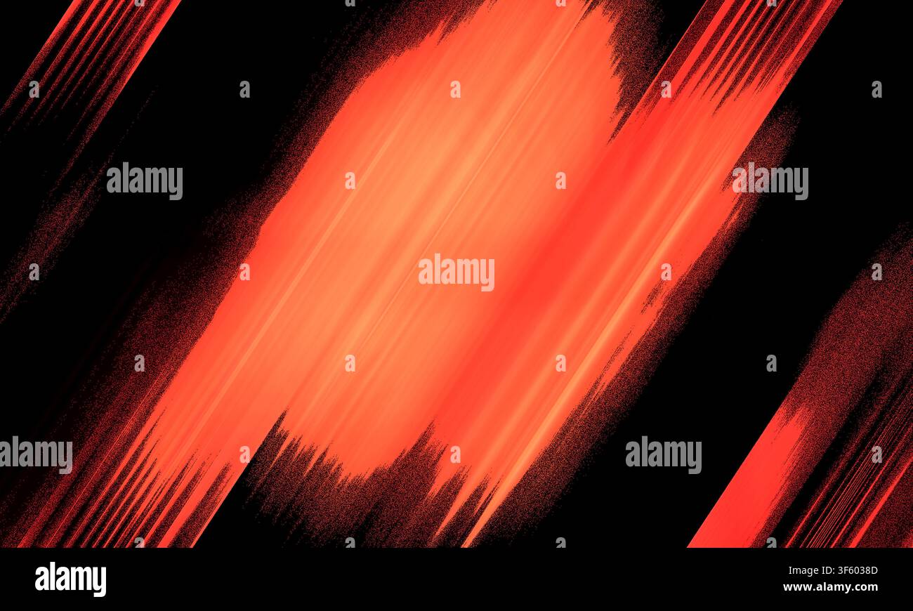A bold abstract composition featuring a textured red brush stroke effect set against a deep black background, conveying intensity and artistic flair. Stock Photo